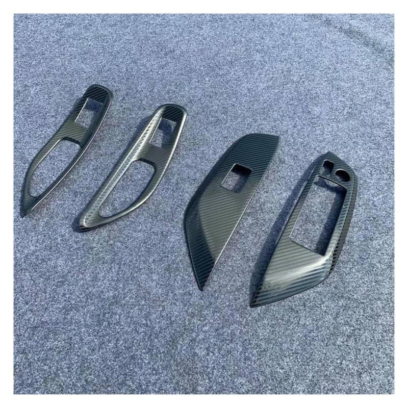 Auto Innenraum Für T&oyota Für Yaris 2020 2021 2022 Edelstahl Dekorationsrahmen Innentürgriff Fensterschalter Abdeckung Verkleidung Armlehnenplatte(Black,LHD) von gangxiao