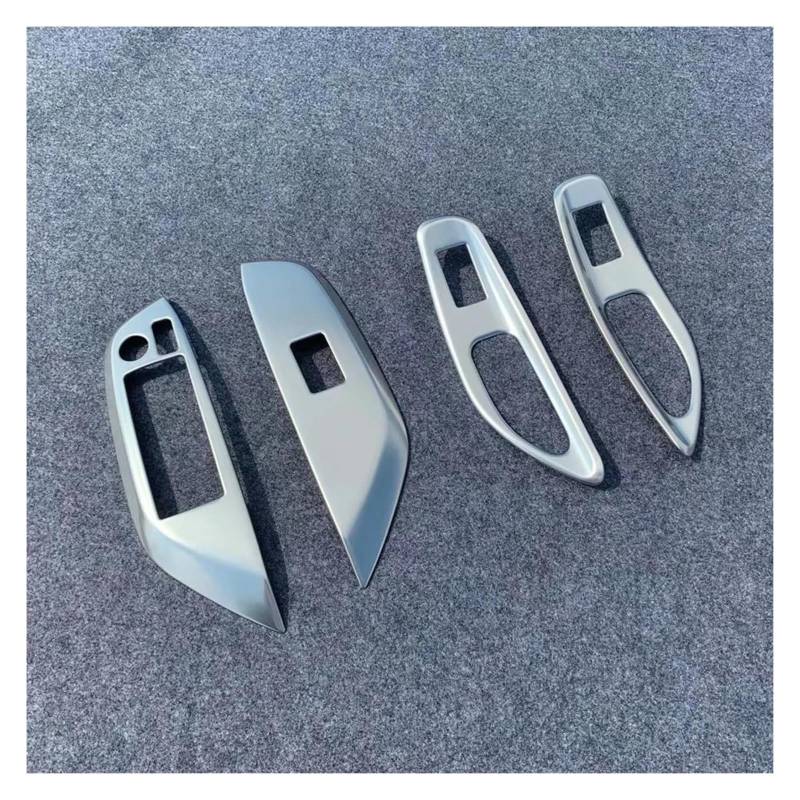 Auto Innenraum Für T&oyota Für Yaris 2020 2021 2022 Edelstahl Dekorationsrahmen Innentürgriff Fensterschalter Abdeckung Verkleidung Armlehnenplatte(Silver,LHD) von gangxiao