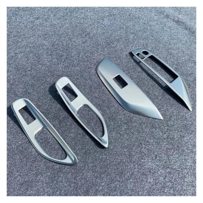 Auto Innenraum Für T&oyota Für Yaris 2020 2021 2022 Edelstahl Dekorationsrahmen Innentürgriff Fensterschalter Abdeckung Verkleidung Armlehnenplatte(Silver,RHD) von gangxiao