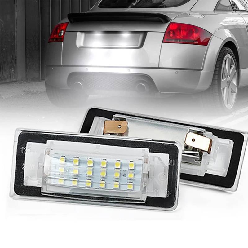 2 Stück Nummernschildbeleuchtung Lampe für A/udi TT MK1 8N R/Oadster 8N9 C/Oupe 8N3 Weiß 18 Auto Licht Kein Fehler von generic