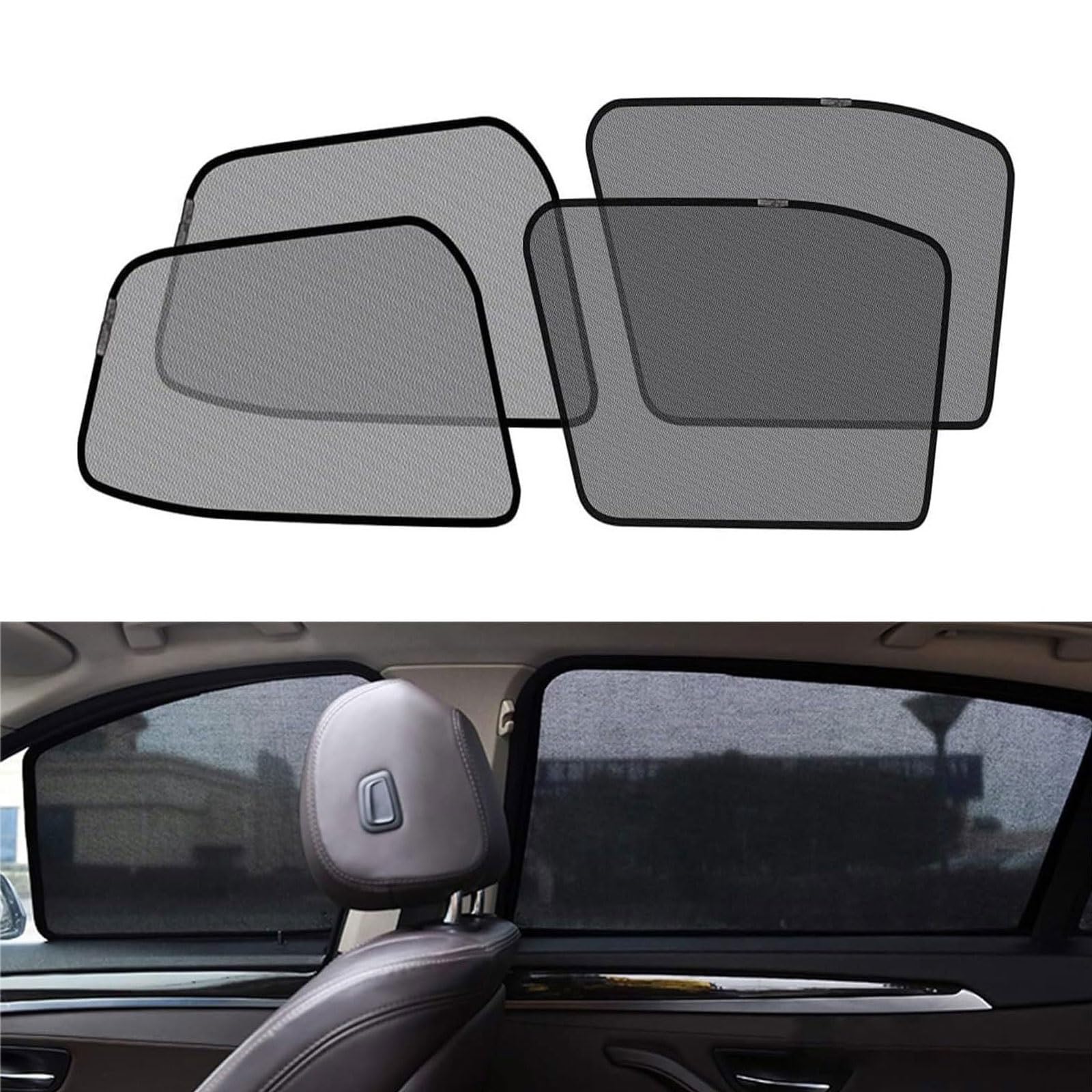 Auto Sonnenschutz seitenscheibe,for Tesla X,Sonnenschutz für Seitenscheiben universeller magnetischer Autovorhang,for Blockieren von UV-Strahlen(4 Front Row+Back Row) von generic