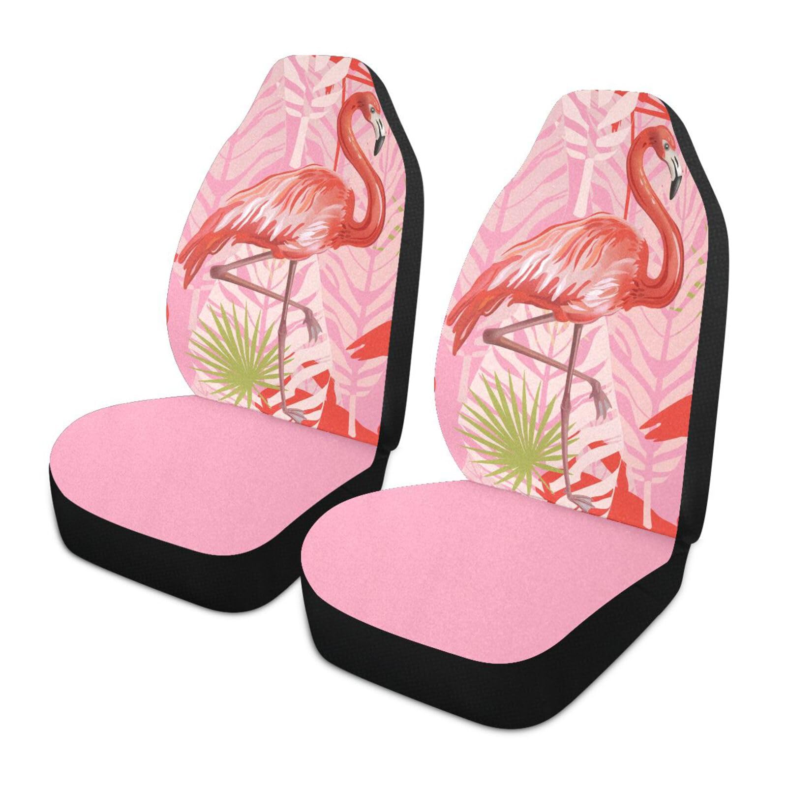 Flamingo-Autositzbezüge für Damen, Vordersitze für Autos, SUV, LKW, Limousine, Sitzbezüge mit Organizer-Tasche von generic