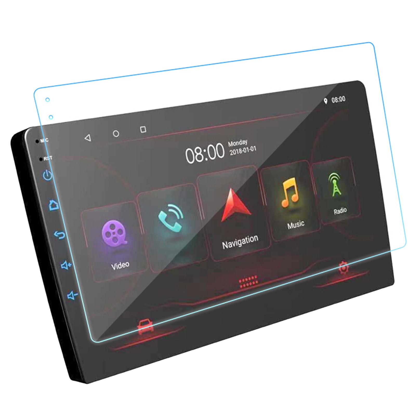 Navigations-Displayschutzfolie, blendfrei, Anti-Fingerabdruck, zentrale Steuerung, Navigation, gehärtete Folie mit Reinigungsset, GPS-Navi-Folie, stoßfest, 10 Zoll (10 Inch) von generic