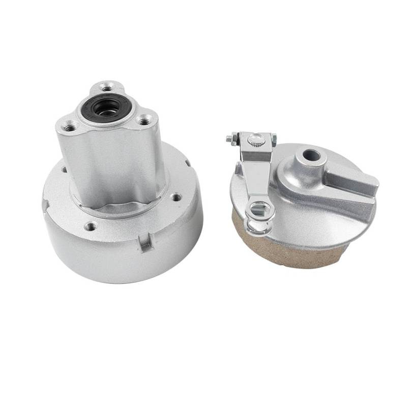 FSFYUK 2 Stück Motorrad Hinterradfelgen Trommelnabe & Abdeckung Bremsbacken Aluminium Splitter Motorrad Für Monkey Z50 Z50R Bike von generisch