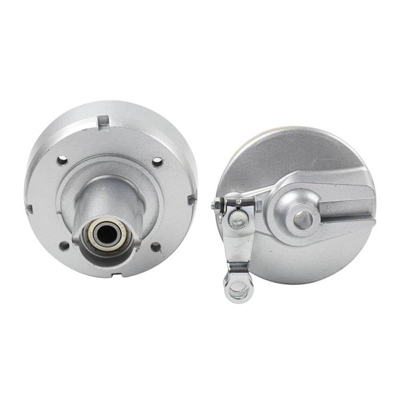 FSFYUK 2 Stück Motorrad Vorderradfelgen Trommelnabe & Abdeckung Bremsbacken Aluminium Splitter Für Z50 von generisch