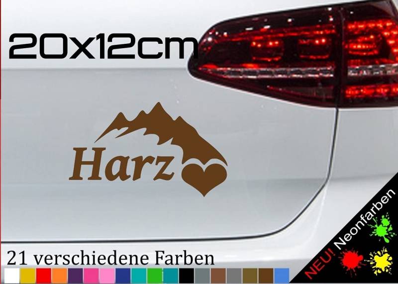 Harz mit Herz Sticker Vinyl Brocken Thüringen Aufkleber Harzer Käse JDM 20x12cm in 21 Farben von generisch