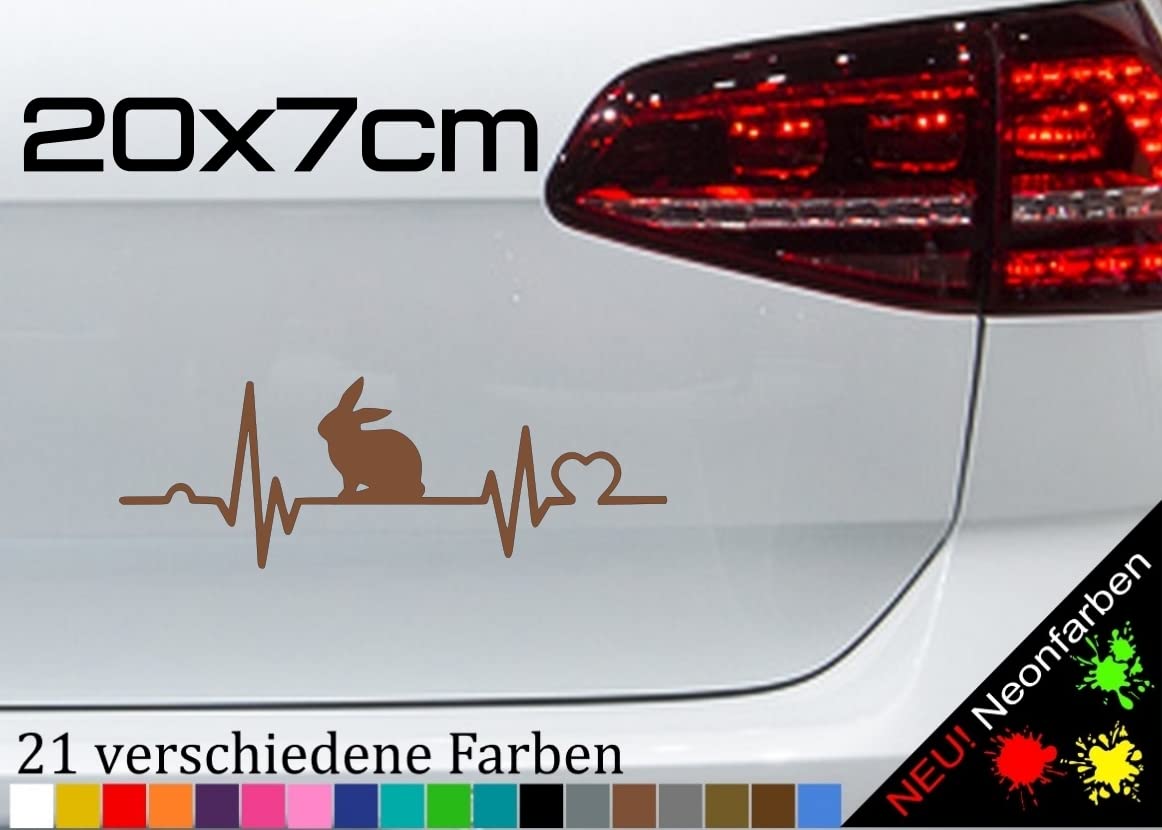 Herzschlag Hase Aufkleber Kaninchen Klopfer Haustier Langohr Hoppelhase 20x7cm in 21 Farben Herzschlag Hase Aufkleber Kaninchen Klopfer Haustier Langohr Hoppelhase 20x7cm in 21 Farben von generisch
