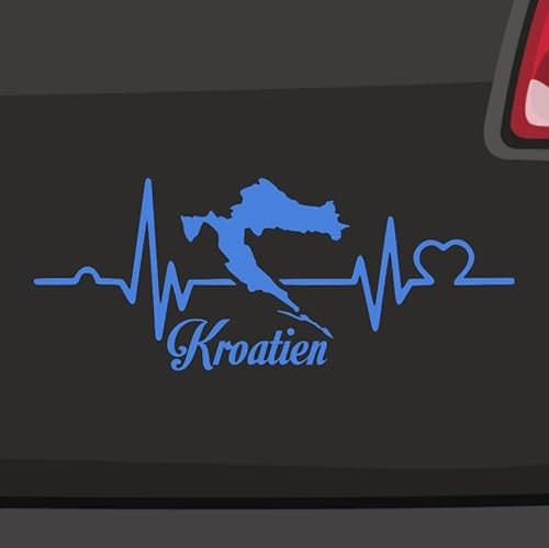 Herzschlag Kroatien Aufkleber -6 Größen 21 Farben- Zagreb Urlaub Adria Hrvatska von generisch
