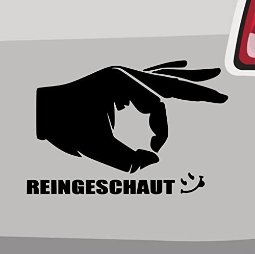 Reingeschaut Aufkleber -6 Größen 21 Farben- Finger Spiel Smiley Schlag erwischt von generisch