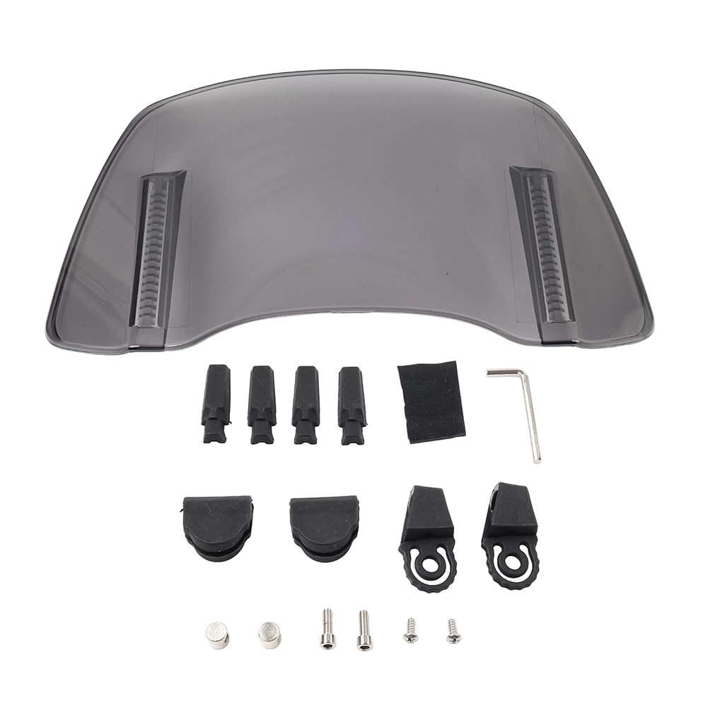 SIKUAI 1 Stück Motorrad Windschutzscheibe Windschutzscheibe Einstellbare Spoiler Clamp-On Grau Vorne SIKUAI 1 Stück Motorrad Windschutzscheibe Windschutzscheibe Einstellbare Spoiler Clamp-On Grau Vorne von generisch