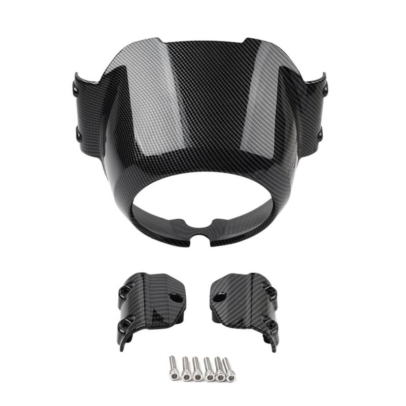 SIKUAI 1 stück Windschutzscheibe Windschutzscheibe Scheinwerferblende Obere Verkleidung Aluminium Carbon Fibre Schwarz Für Indian Scout 15-23 sixty 16-23 Motorrad von generisch