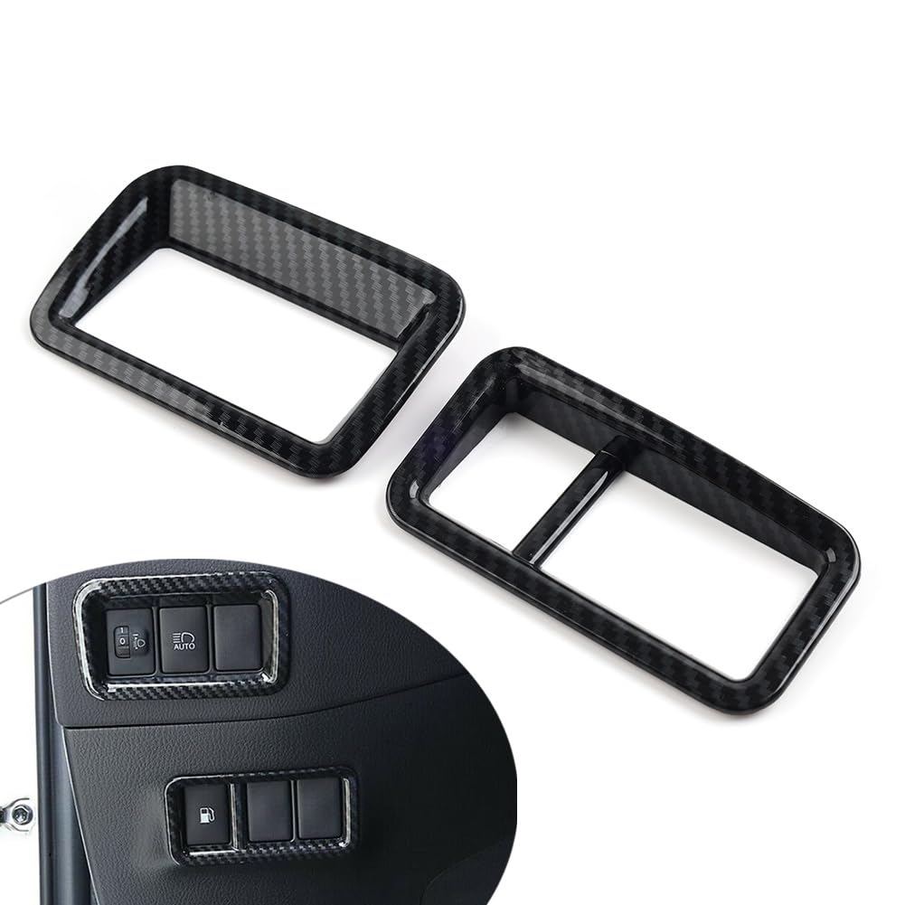 SIKUAI Carbon Fiber Schwarz Scheinwerfer Schalter Knopf Abdeckung Aufkleber Scheinwerfer Einstellung Rahmen Trim ABS Für CHR C-HR 16-23 SIKUAI Carbon Fiber Schwarz Scheinwerfer Schalter Knopf Abdeckung Aufkleber Scheinwerfer Einstellung Rahmen Trim ABS Für CHR C-HR 16-23 von generisch