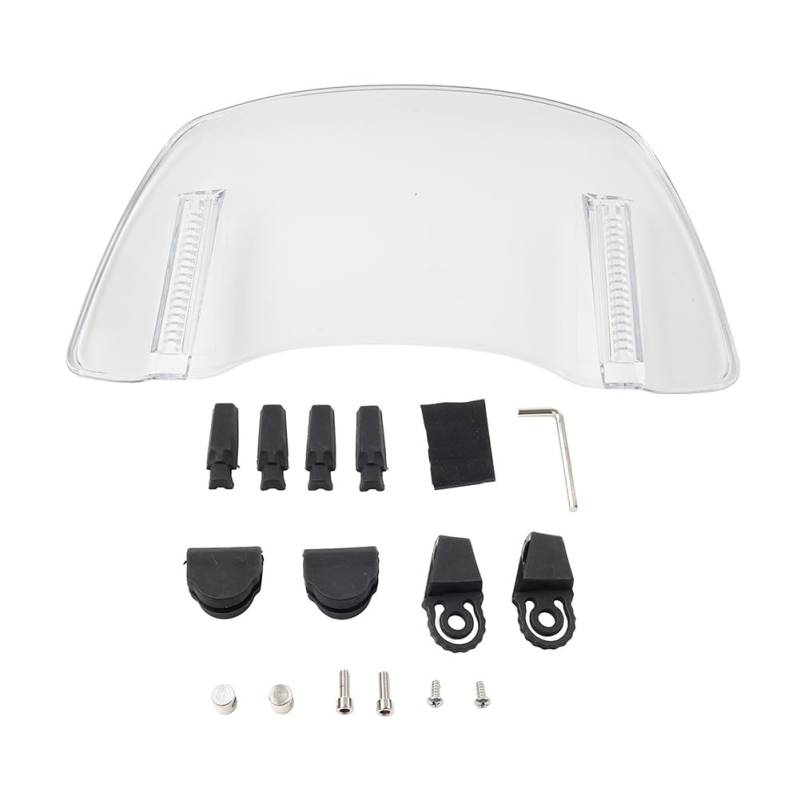 SIKUAI Einstellbare Spoiler Clamp-Auf Windschutzscheibe Motorrad Windschutzscheibe 1 Pc Klar Front von generisch