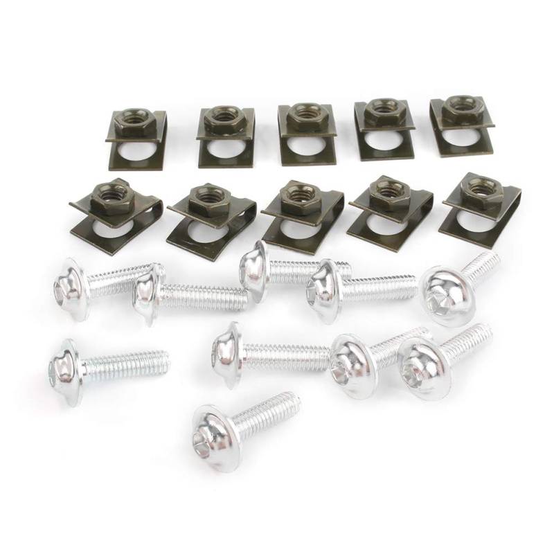 SIKUAI Motor 10 stücke Körper Verkleidung M6 Schrauben & Clip Muttern Befestigungs Set Silbe von generisch