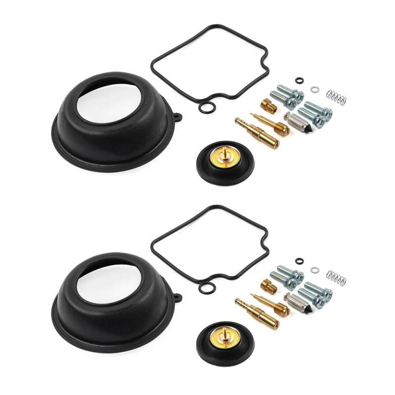 SIKUAI Motorrad Carb Rebulid Vergaser Reparatur Kits und Membran 2 Set Für VT750C Shadow Aero 04-2008 Messing Schwarz & Silbe von generisch