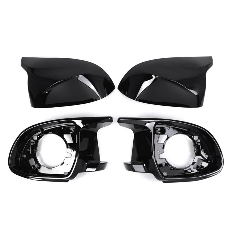 SIKUAI Rückspiegel Seitenspiegel Abdeckung Flügelkappe Gehäuse Glänzend Schwarz ABS Für X5M F95 X6M F96 2020-2023 X3M F97 X4M F98 2019-2023 Auto von generisch