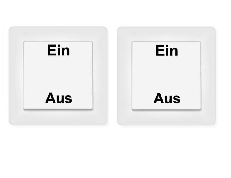 generisch 2X EIN Aus Aufkleber Schalteraufkleber Schalter on Off (246/2/8) (Weiß Glanz) von generisch