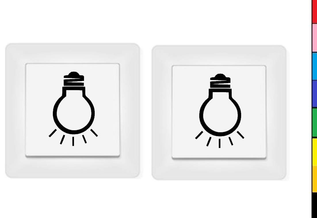 generisch 2X Lichtschalter Aufkleber Licht Schalter Schalteraufkleber Silhouette Aufkleber (246/1/4) (Dunkelgrau Matt, 4x4cm) von generisch