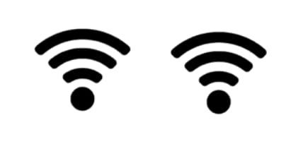 generisch 2X WLAN Symbol Aufkleber Schalteraufkleber Silhouette Aufkleber (246/2/2) (Schwarz Glanz, 4x5cm) von generisch