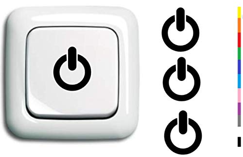 generisch 4X Aufkleber Schalter Aufkleber Power Button Start Schalterzeichen Schalteraufkleber Silhouette Aufkleber (254/2/1) (Dunkelgrau MATT, 3 x 2,6 cm) von generisch