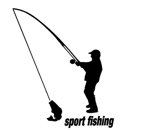 generisch Fischen Aufkleber Angler Sport Aufkleber in 15cm, 20cm oder 25cm (122/3) (schwarz Glanz, 25cm) von generisch