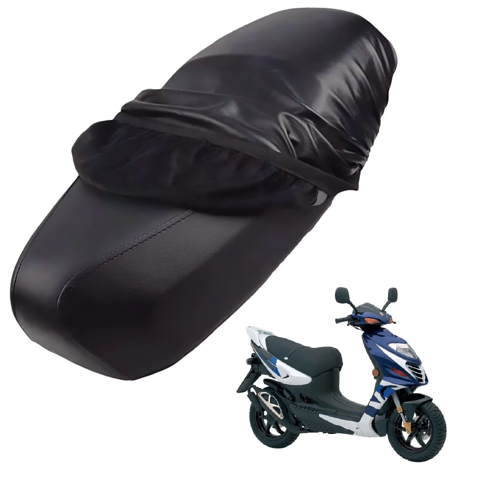 generisch Leder-sitzbezug Motorrad kompatibel mit Suzuki Katana R50 2005-2006,Roller sitzbankbezug,wasserdicht,regendicht,staubdicht und sonnenfest (Black) von generisch