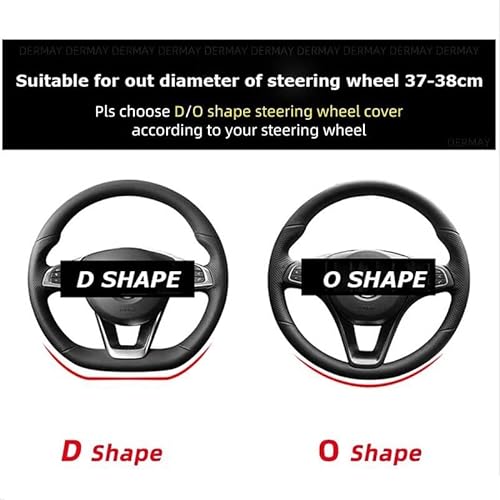 Lenkradbezug Für Nissan Für Qashqai Für J11 Für X-Trail T32 D-Form-Auto-Lenkradabdeckung Aus PU-Leder Lenkradabdeckung (Farbe : D shape Black) von gghhstore