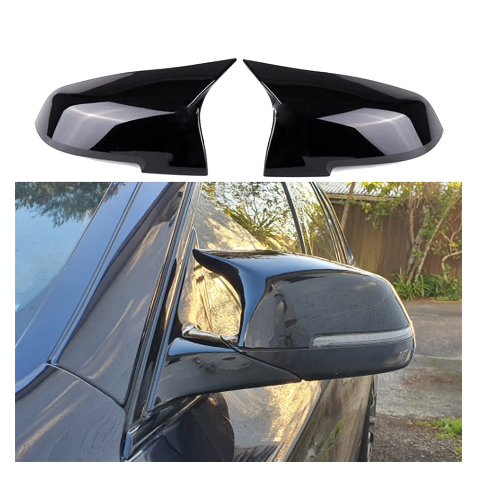 Außenspiegelkappe Carbon Side Rückspiegel Abdeckung Kappe Für BMW 5 6 7 Serie F10 F11 F18 Für GT 5GT F07 F06 F12 F13 Für LCL F01 F02 Seitenspiegel Abdeckkappen (Farbe : Schwarz) von gming