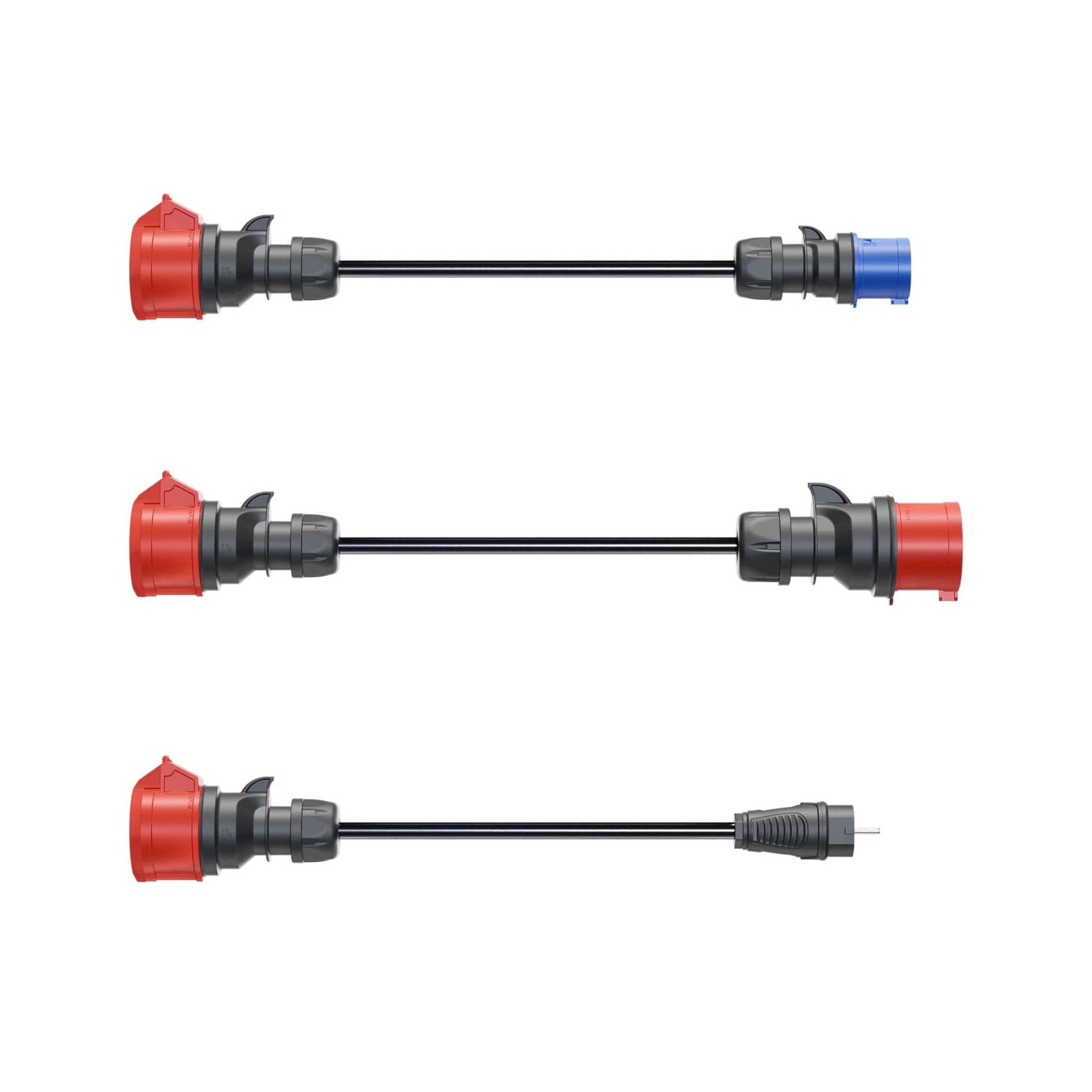 go-e Adapterset für Gemini Flex 11 kW Ladestation auf CEE rot 32A / CEE blau 16 A / 230V Haushaltssteckdose go-e Adapterset für Gemini Flex 11 kW Ladestation auf CEE rot 32A / CEE blau 16 A / 230V Haushaltssteckdose von go-e