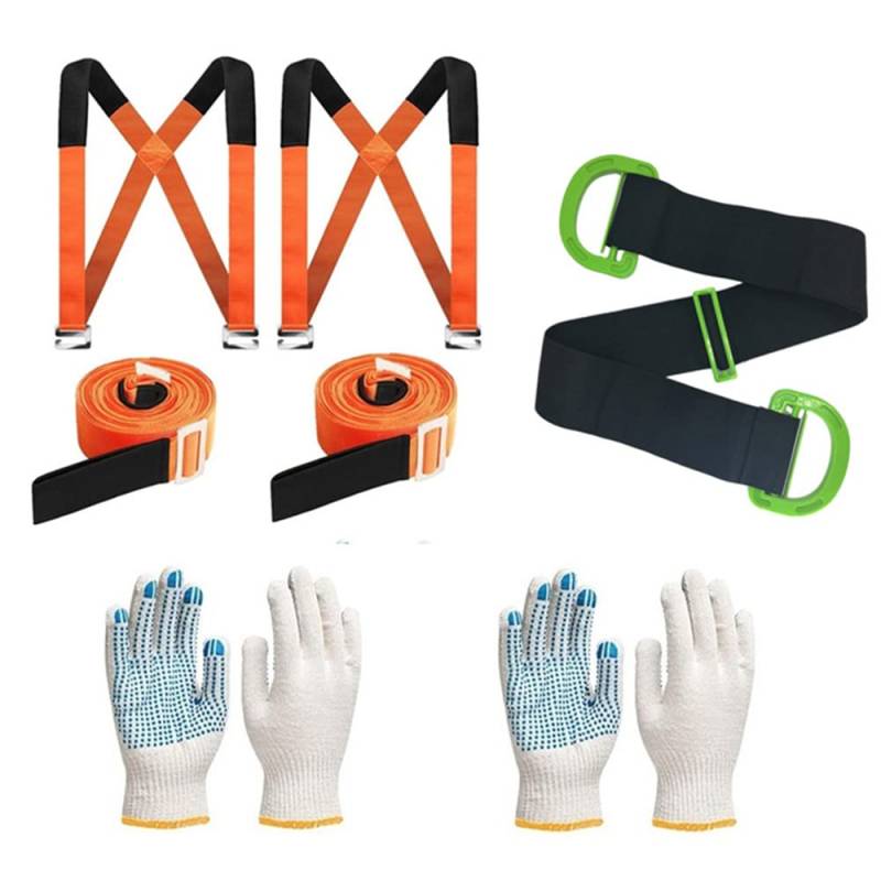 goambuy Tragegurte Umzug, 2 Personen Tragegurt, Transportgurt, Möbelgurt, Hebegurt, Nylon, Schwarz, für Gegenstände bis zu 300 kg, Klavier, Waschmaschine, Möbel von goambuy