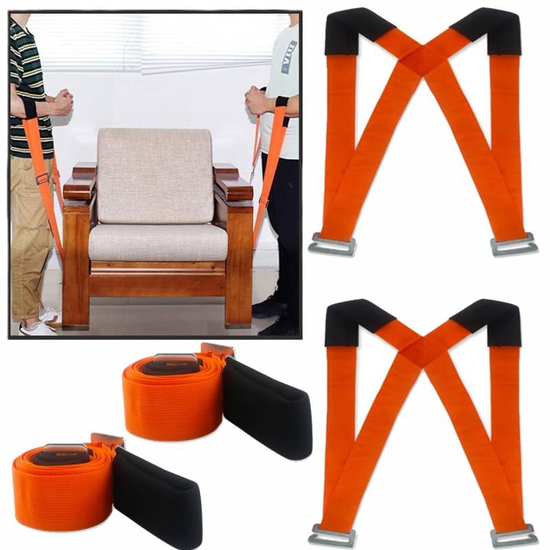 Tragegurte Umzug, 2 Personen Tragegurt, Transportgurt, Mobelgurt,Hebegurt zum Ergonomischen und Eifachen Heben Von Gegenstände bis zu 300 kg Haushaltsgeräte und vieles mehr von goambuy
