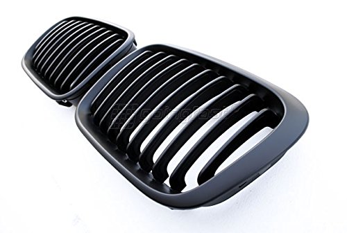 Kühler- Sport- Front- Rippen- Grill Schwarz Matt Eintragungsfrei Set Passend für BMW E46 Limousine Touring 98-01 von goingfast