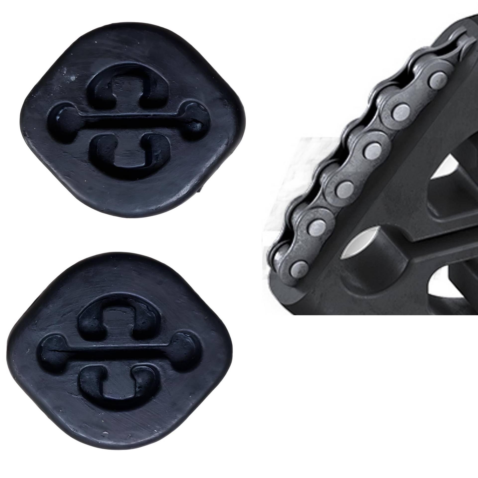 2x Schalldämpfer Halter Auspuff Gummi passend für Mercedes R107 SL verstärkt mit einvulkanisierter Kette 2x Schalldämpfer Halter Auspuff Gummi passend für Mercedes R107 SL verstärkt mit einvulkanisierter Kette von goingfast