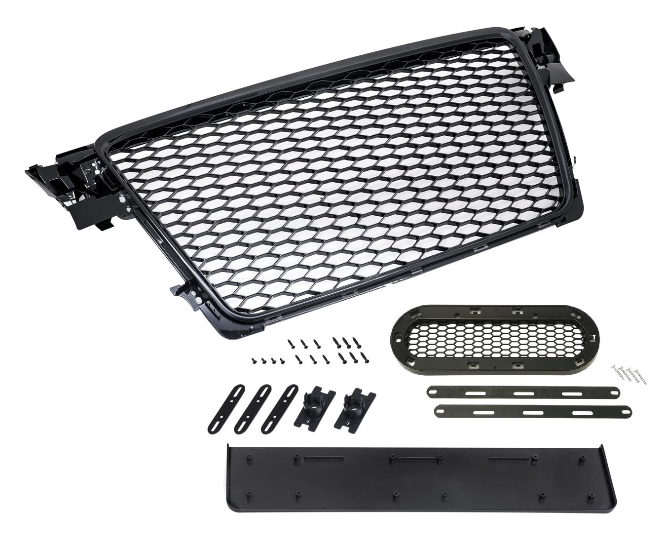 Für Audi A4 B8 8K Kühlergrill Wabengrill PDC Front Grill Schwarz Glanz Emblemhalter 07-12 von goingfast