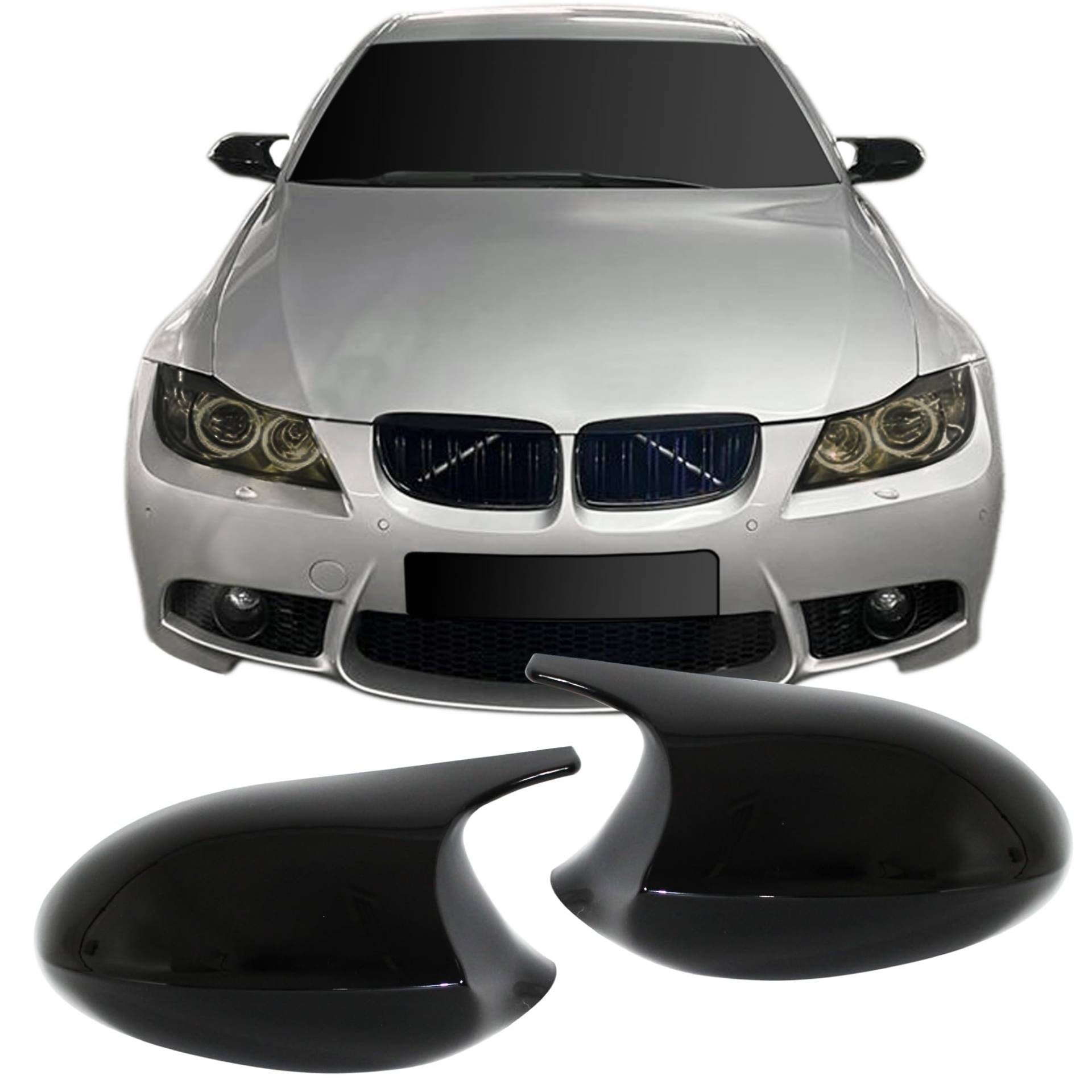 Kompatibel mit/Ersatz für BMW E90 E91 Spiegelkappen Schwarz glänzend 2005-2008 vor Facelift von goingfast