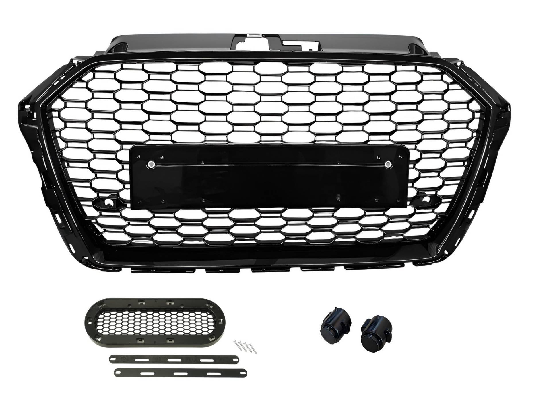 Kompatibel mit A3 8V Facelift Kühlergrill Sport Wabengrill Front Grill 2016- mit Emblemhalter Schwarz Glanz Kompatibel mit A3 8V Facelift Kühlergrill Sport Wabengrill Front Grill 2016- mit Emblemhalter Schwarz Glanz von goingfast