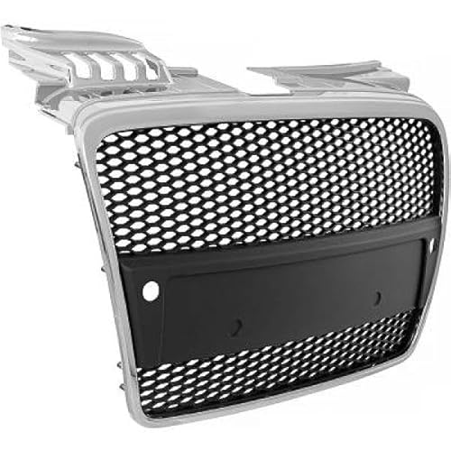 Kompatibel mit A4 B7 04-09 Waben Grill Kühlergrill Sport Front Grill Schwarz Chrom für PDC Kompatibel mit A4 B7 04-09 Waben Grill Kühlergrill Sport Front Grill Schwarz Chrom für PDC von goingfast
