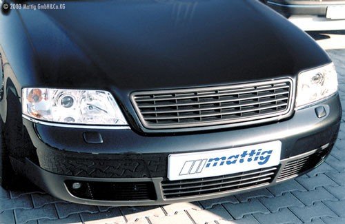 Kühler- Sport- Front- Rippen- Grill ohne Emblem Schwarz Eintragungsfrei von goingfast