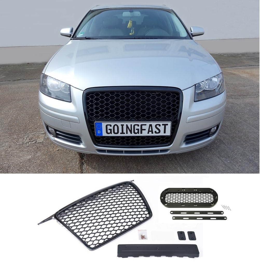 Kompatibel mit A3 8P Kühlergrill Wabengrill Front Tuning Sport Grill Emblemhalter 2005-2008 Vor-Facelift Kompatibel mit A3 8P Kühlergrill Wabengrill Front Tuning Sport Grill Emblemhalter 2005-2008 Vor-Facelift von goingfast