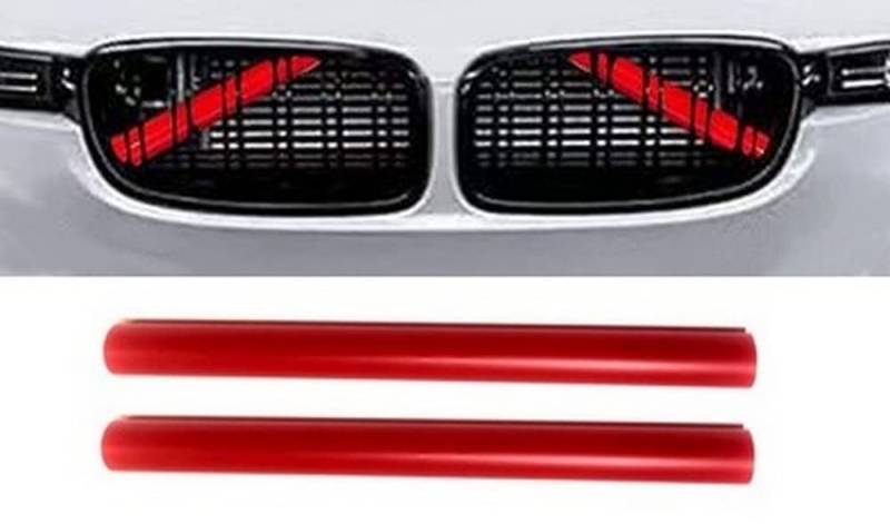 Passend für BMW G01 G02 G05 G06 G07 G30 G38 G32 Front Grill V Streben Zierleisten Streifen Rot von goingfast