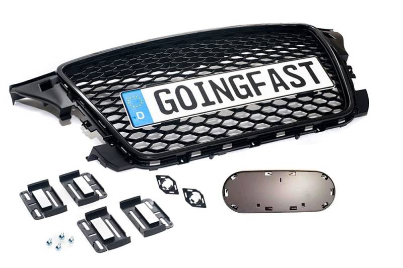 Passend für Audi A3 8P Kühlergrill Waben Front Grill Emblemhalter 2x Simple Fix von goingfast