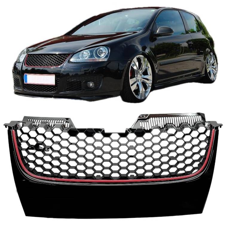 Waben- Gitter- Kühler- Sport- Front- Rippen- Grill ohne Emblem Schwarz Eintragungsfrei von goingfast