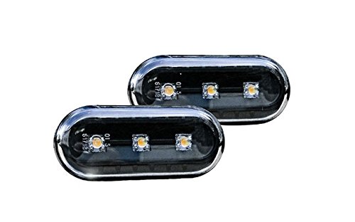 goingfast LED Seitenblinker Klar Schwarz Oval Links+Rechts Set Eintragungsfrei von goingfast