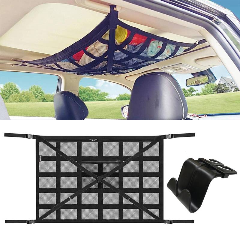 gotyou 90x65cm Gepäcknetz Auto,Autodach Gepäcknetz Netze,Auto Gepäcknetz Aufbewahrung Cargo Netz,Gepäcknetz Auto für Aufbewahrung,Autodach Gepäcknetz Decke von gotyou