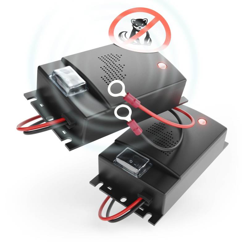 greate 2X Marderschreck Auto mit 12V Batterieanschluss - Marderschrecker Auto für Motorraum - Mader Abwehr, Marderschutz für Auto, Marderabwehr Auto, Marder Ultraschall, Maderschrecker Auto von greate