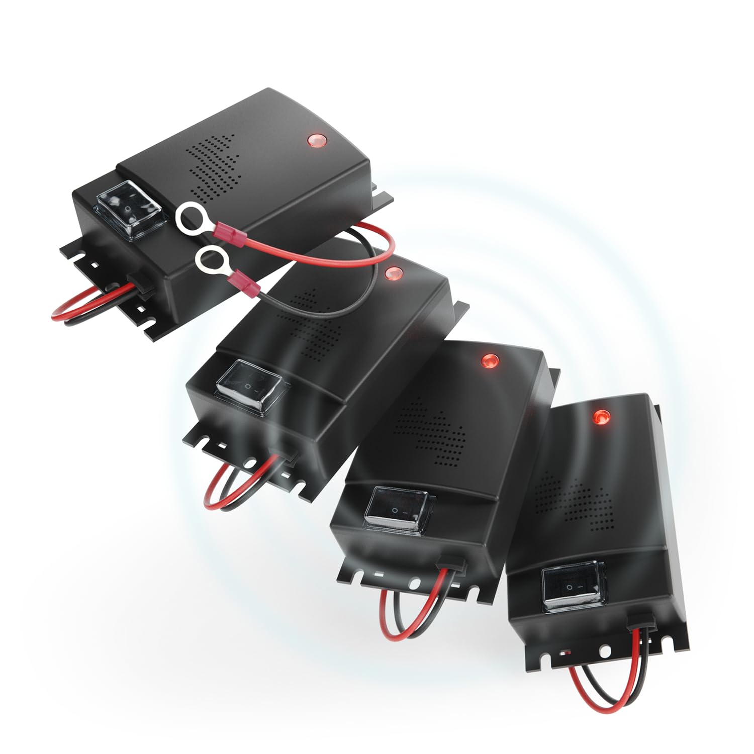 greate 4X Marderschreck Auto mit 12V Batterieanschluss - Marderschrecker Auto für Motorraum - Mader Abwehr, Marderschutz für Auto, Marderabwehr Auto, Marder Ultraschall, Maderschrecker Auto von greate.