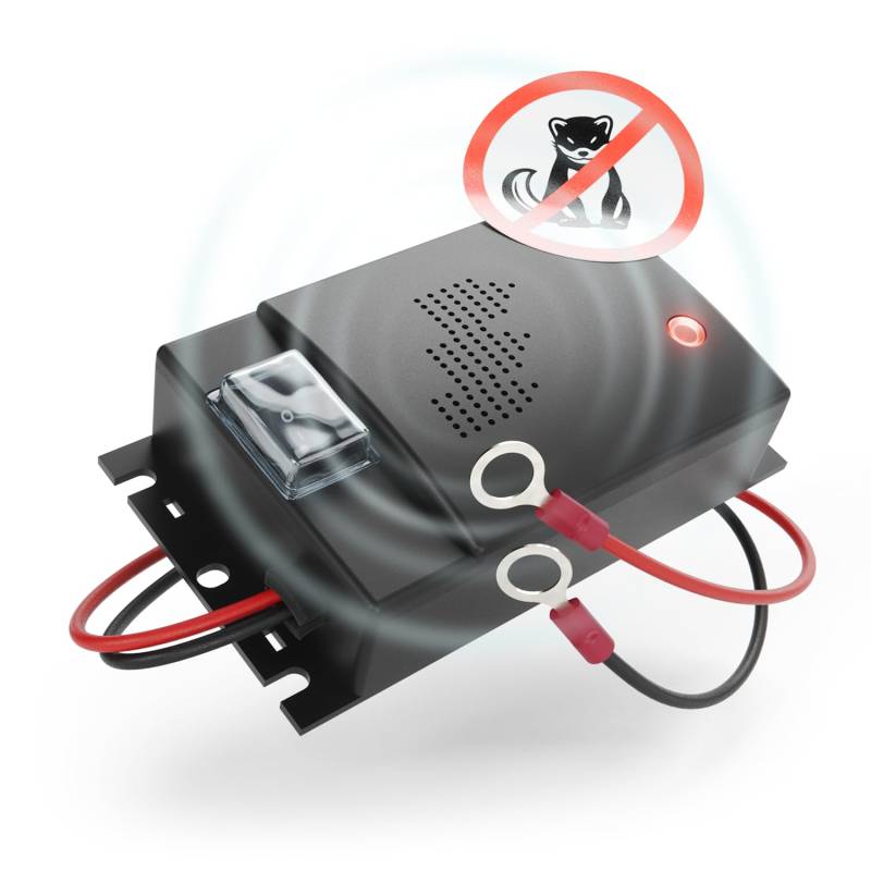 greate Marderschreck Auto mit 12V Batterieanschluss - Marderschrecker Auto für Motorraum - Mader Abwehr, Marderschutz für Auto, Marderabwehr Auto, Marder Ultraschall, Maderschrecker Auto, Marderfrei von greate