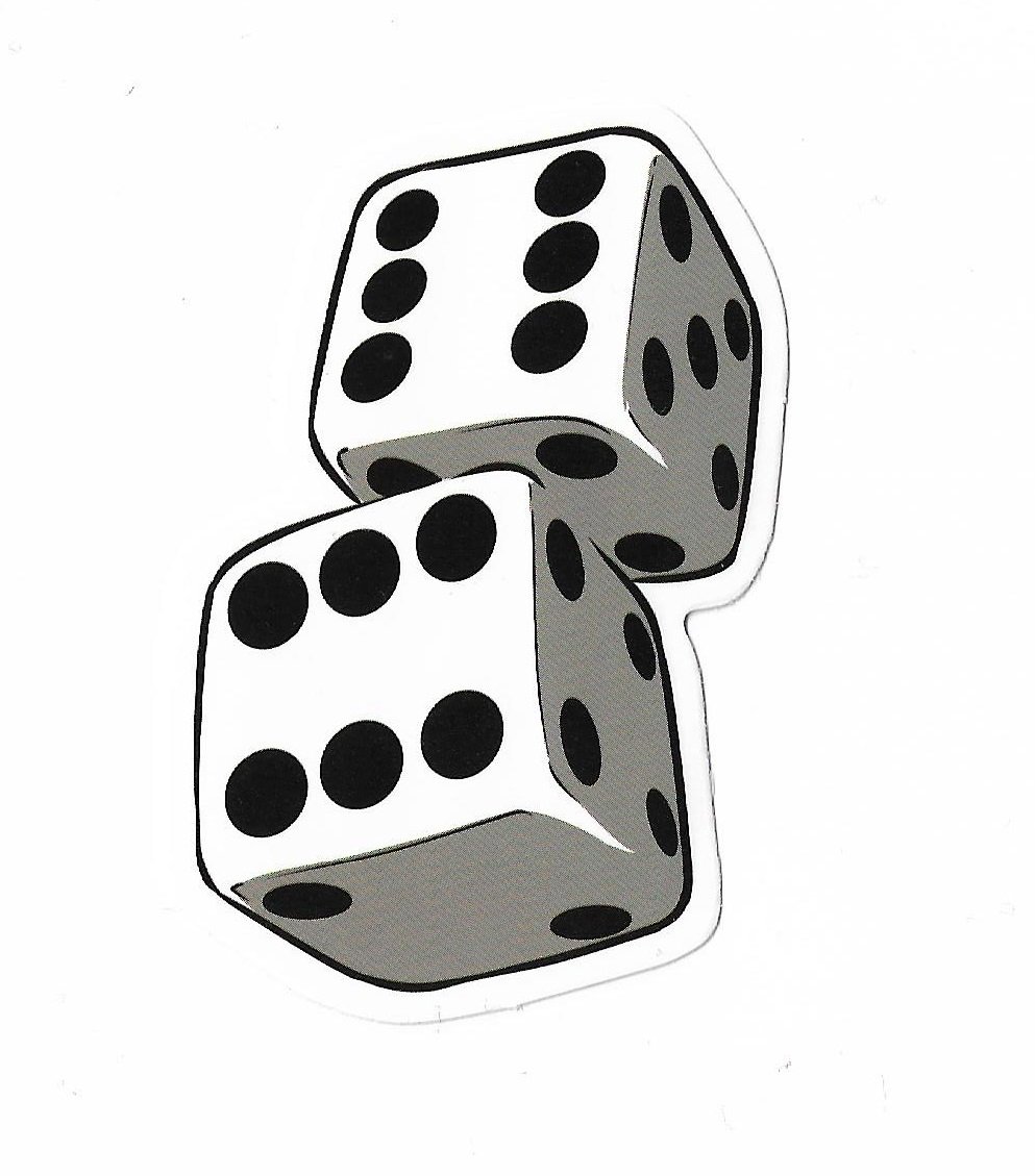 greestick Aufkleber Sticker Spielwürfel Gambling Dices Casino Schwarz Weiß Deko Pickerl von greestick