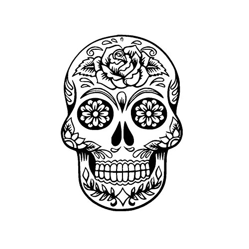 greestick Aufkleber Totenkopf 10,5x15cm schwarz by Sticker Mexikanisch Biker Skull Decal Vinyl von greestick
