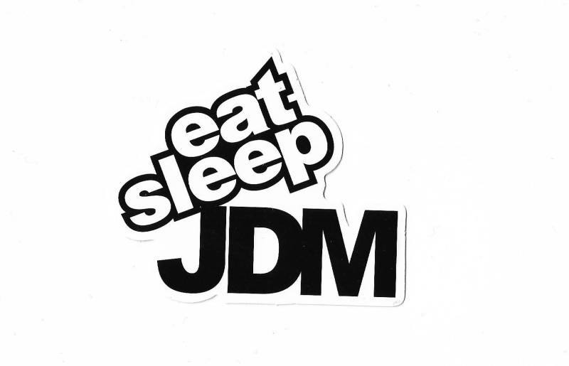 greestick Aufkleber eat Sleep JDM by Sticker Bomb einzeln schwarz weiß mit Spruch Vinyl Decal von greestick